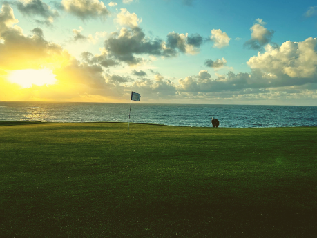 reading a putt at nefyn golf club