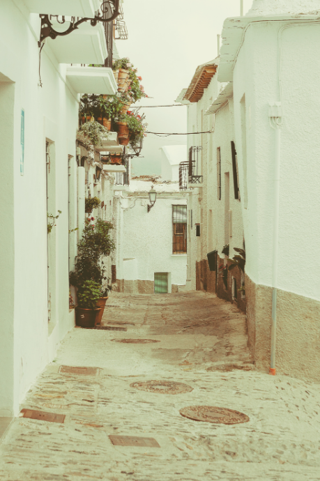 streets of capileira village of alpujarras of granada