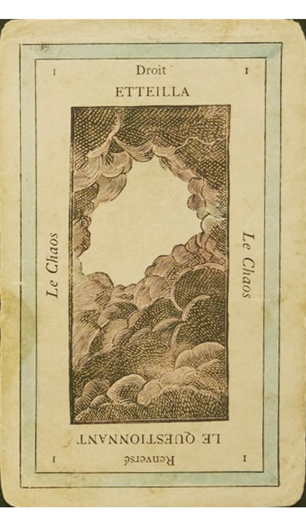The Chaos card from Etteilla’s eighteenth-century tarot deck.