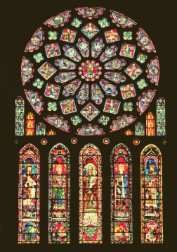 rose window at chartres cathedral